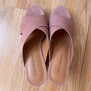 Lucky Brand Pink Leather heeled sandals